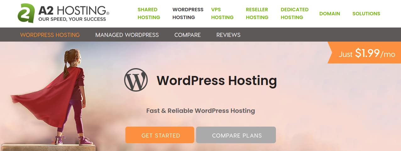 A2 Hosting Best WordPress Web Hosting